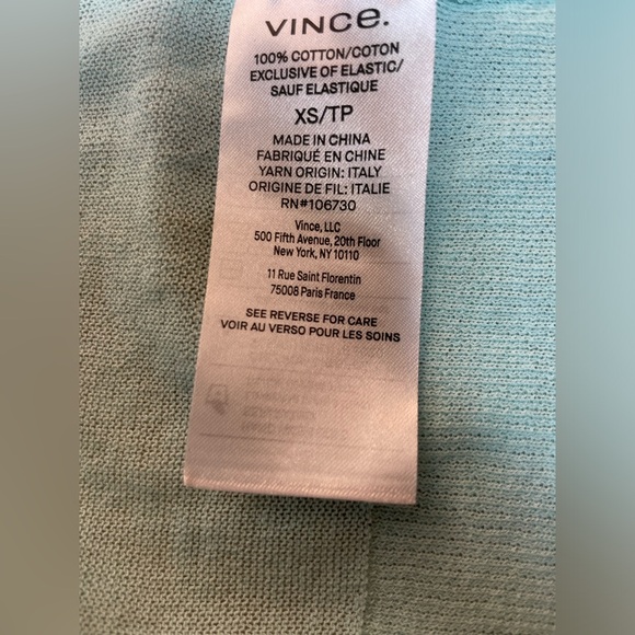 VINCE   100% cotton summer blouse Xs/Tp - Picture 6 of 7